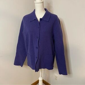 Eileen fisher purple boiled wool shacket